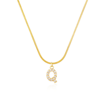 CZ Initial Snake Chain