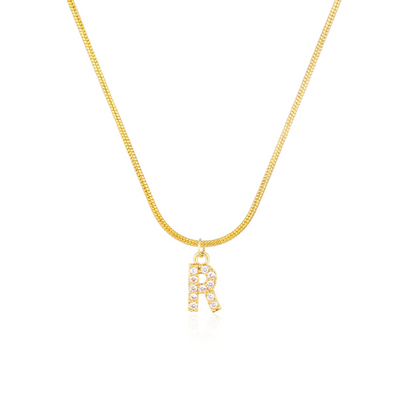 CZ Initial Snake Chain