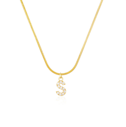 CZ Initial Snake Chain