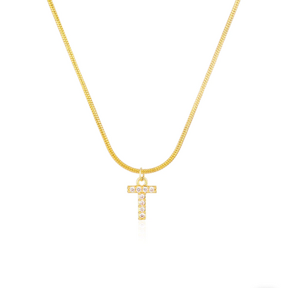 CZ Initial Snake Chain