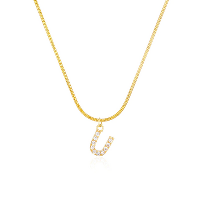 CZ Initial Snake Chain