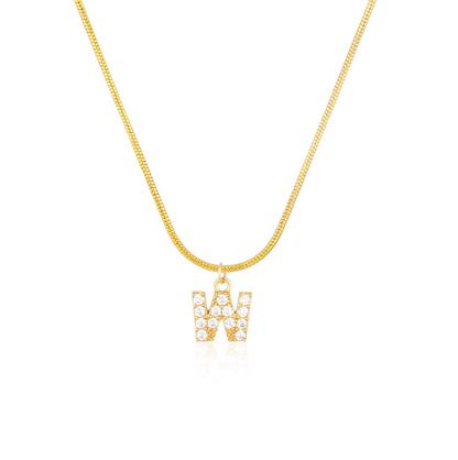 CZ Initial Snake Chain