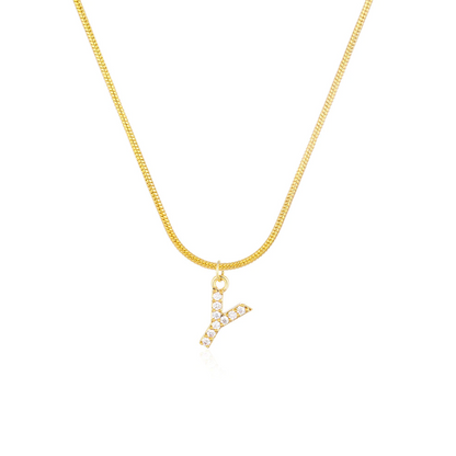 CZ Initial Snake Chain