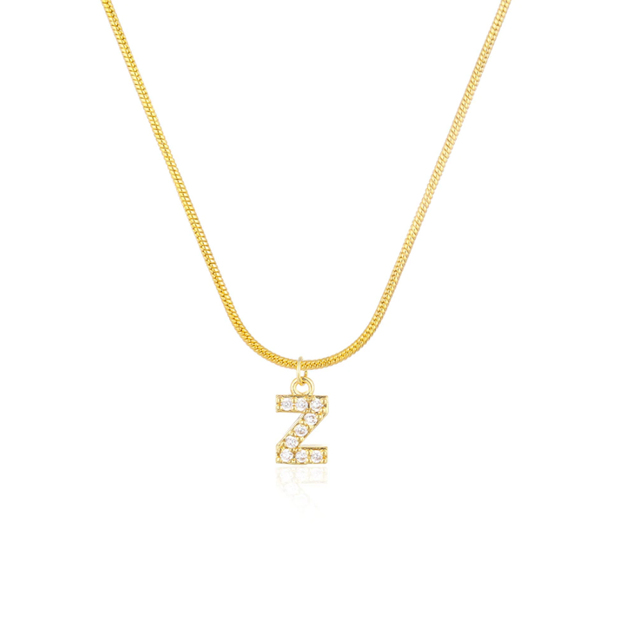 CZ Initial Snake Chain