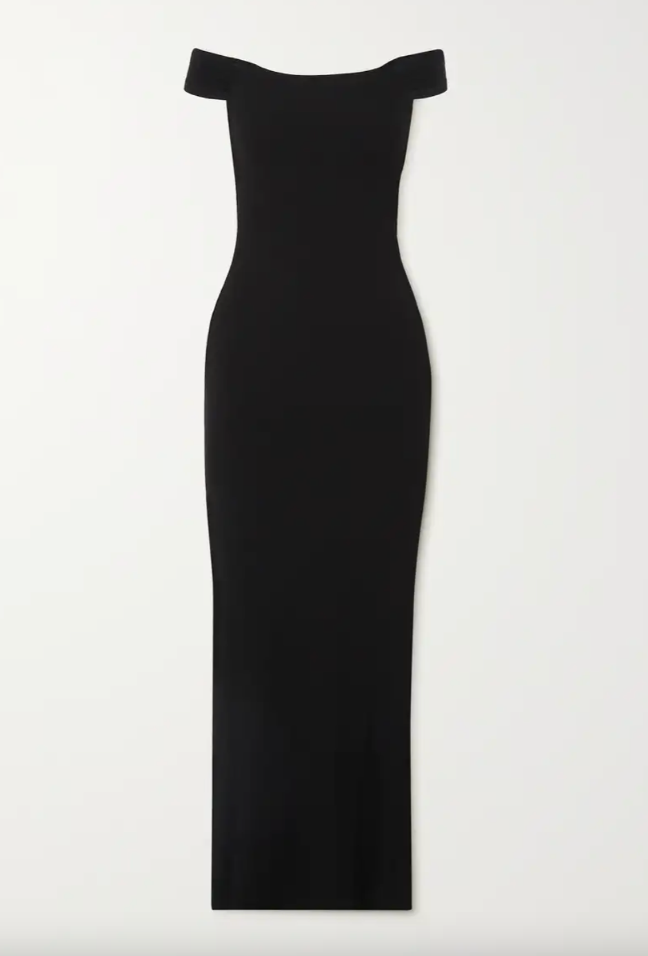 Soft Lounge off-the-shoulder ribbed stretch-modal maxi dress - Onyx