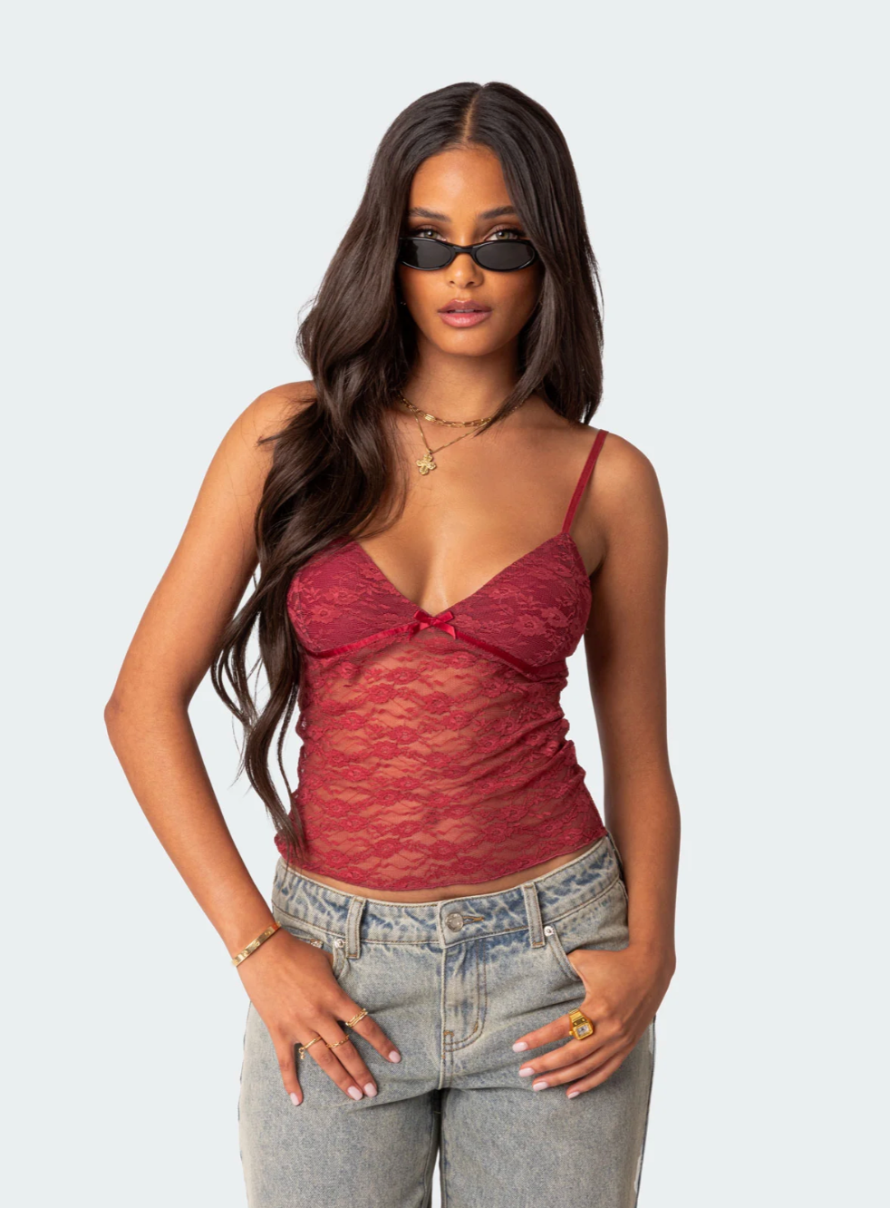 Eira Sheer Lace Tank Top