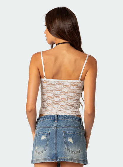 Eira Sheer Lace Tank Top
