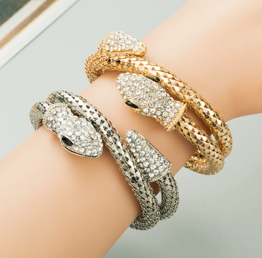 Rhinestone Snake Shaped Wrapped Bracelet