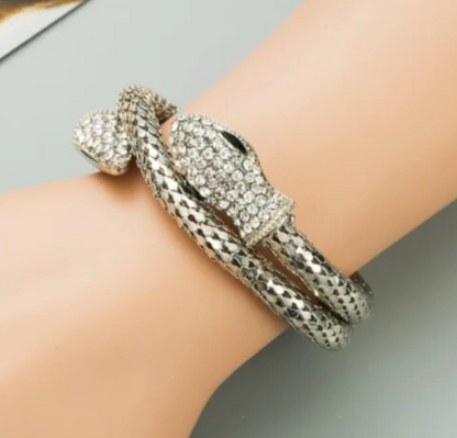 Rhinestone Snake Shaped Wrapped Bracelet