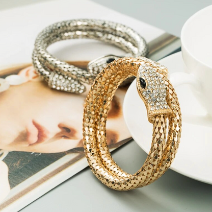 Rhinestone Snake Shaped Wrapped Bracelet