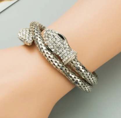 Rhinestone Snake Shaped Wrapped Bracelet
