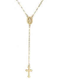 New Style Cross & Virgin Mary Tassel Detail Long Necklace