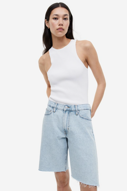 Oversized Low Rise Denim Jorts