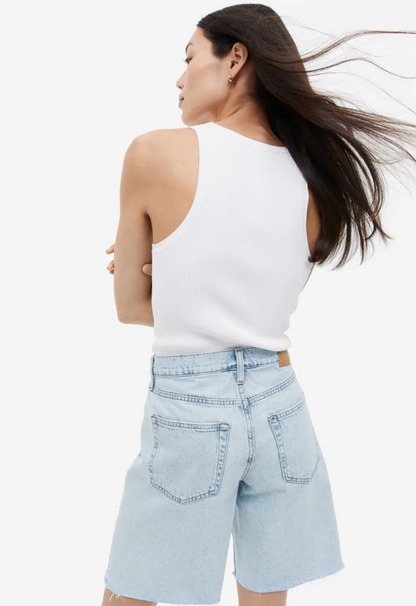 Oversized Low Rise Denim Jorts