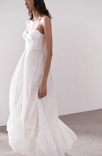 RUFFLED POPLIN DRESS