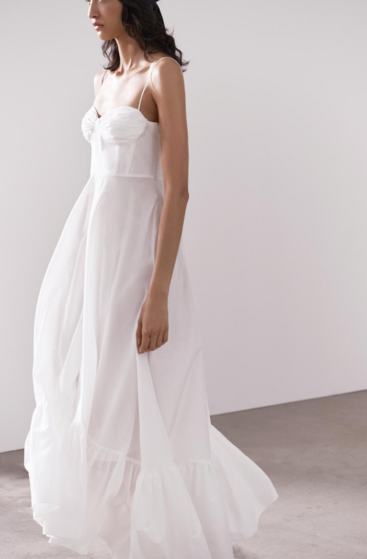 RUFFLED POPLIN DRESS