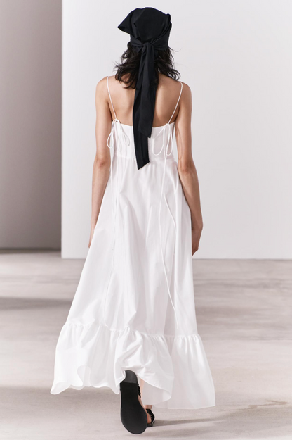RUFFLED POPLIN DRESS
