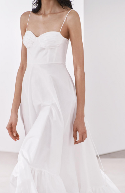 RUFFLED POPLIN DRESS