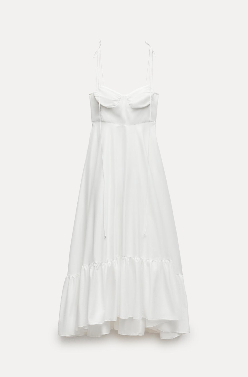 RUFFLED POPLIN DRESS