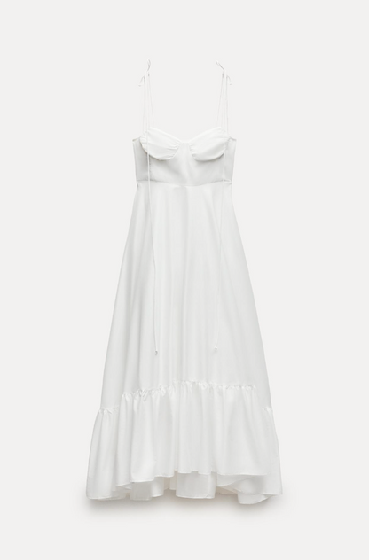 RUFFLED POPLIN DRESS