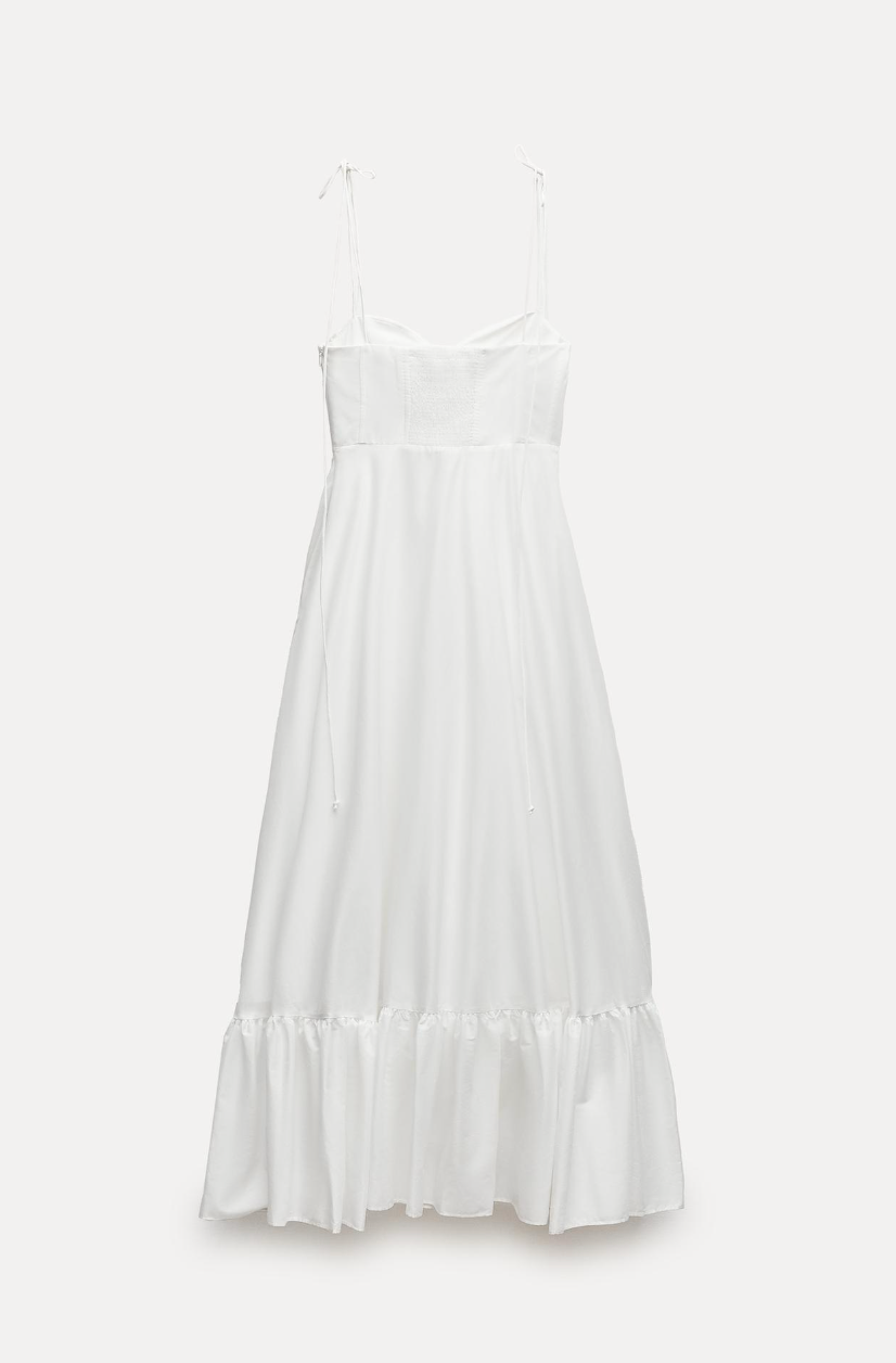 RUFFLED POPLIN DRESS