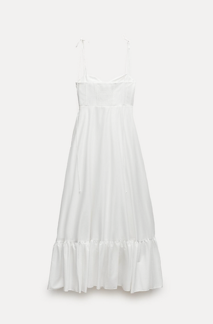 RUFFLED POPLIN DRESS