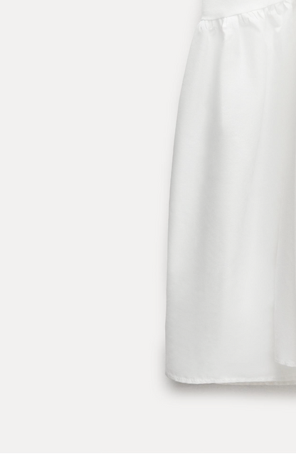 RUFFLED POPLIN DRESS