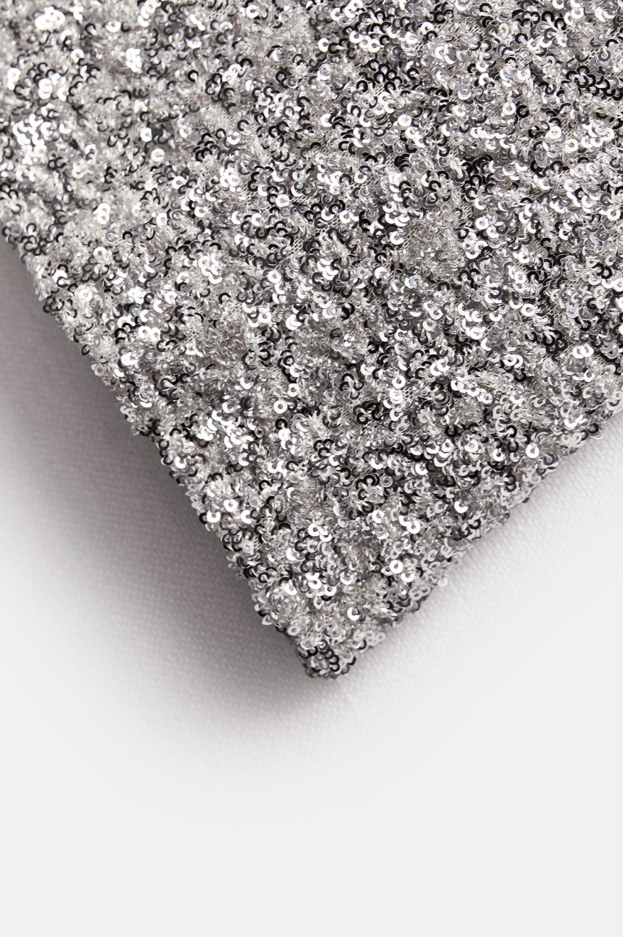 SHOULDER PADS SEQUIN DRESS