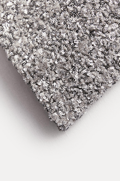 SHOULDER PADS SEQUIN DRESS