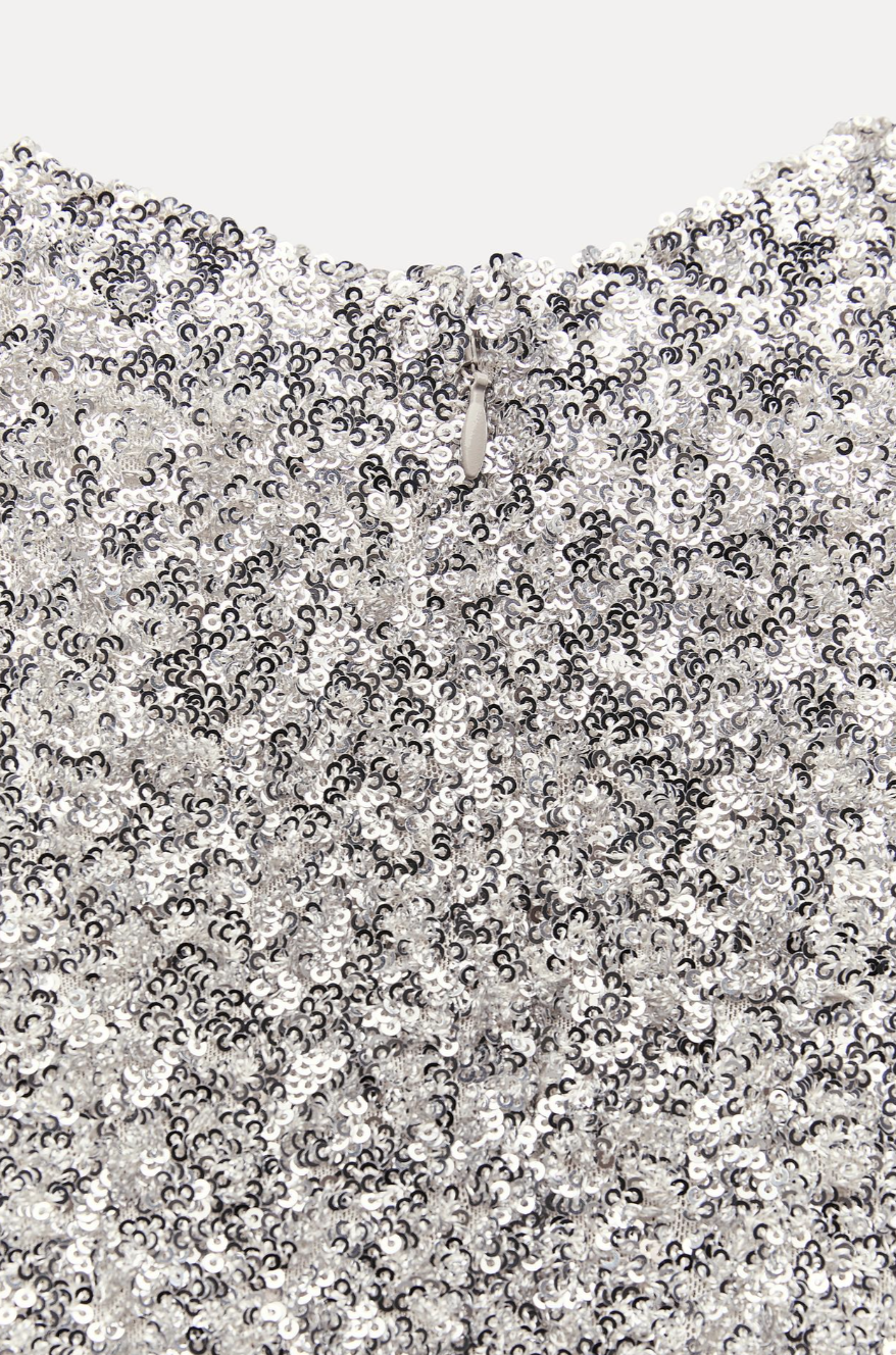 SHOULDER PADS SEQUIN DRESS