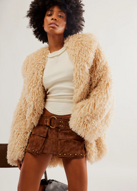 Micro Mini Suede Skort