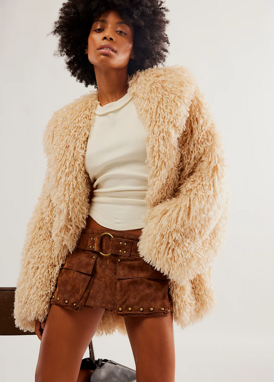 Micro Mini Suede Skort
