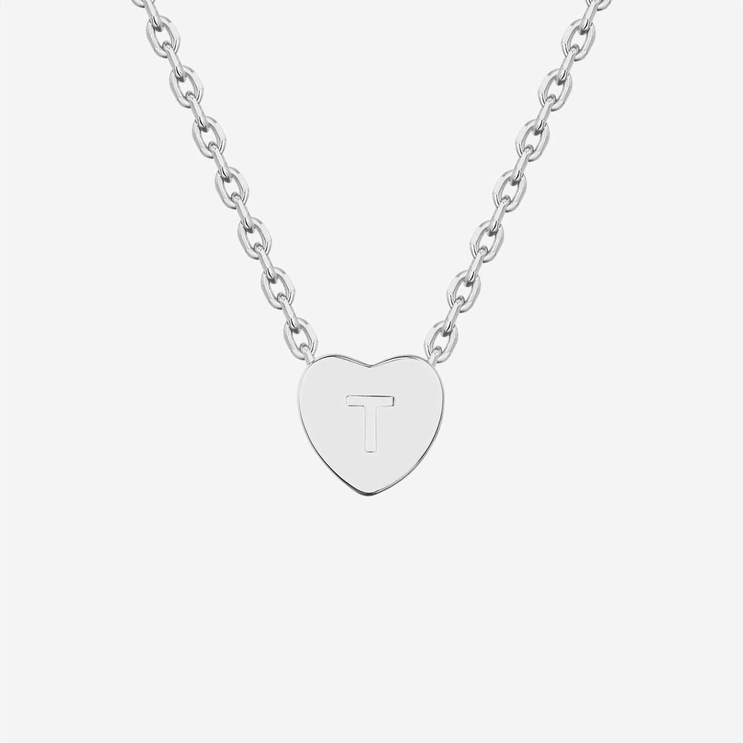 Dainty Heart Initial Necklace
