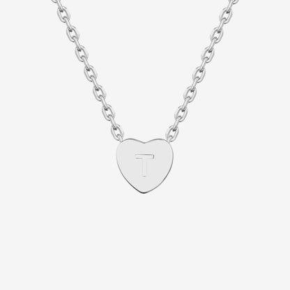 Dainty Heart Initial Necklace