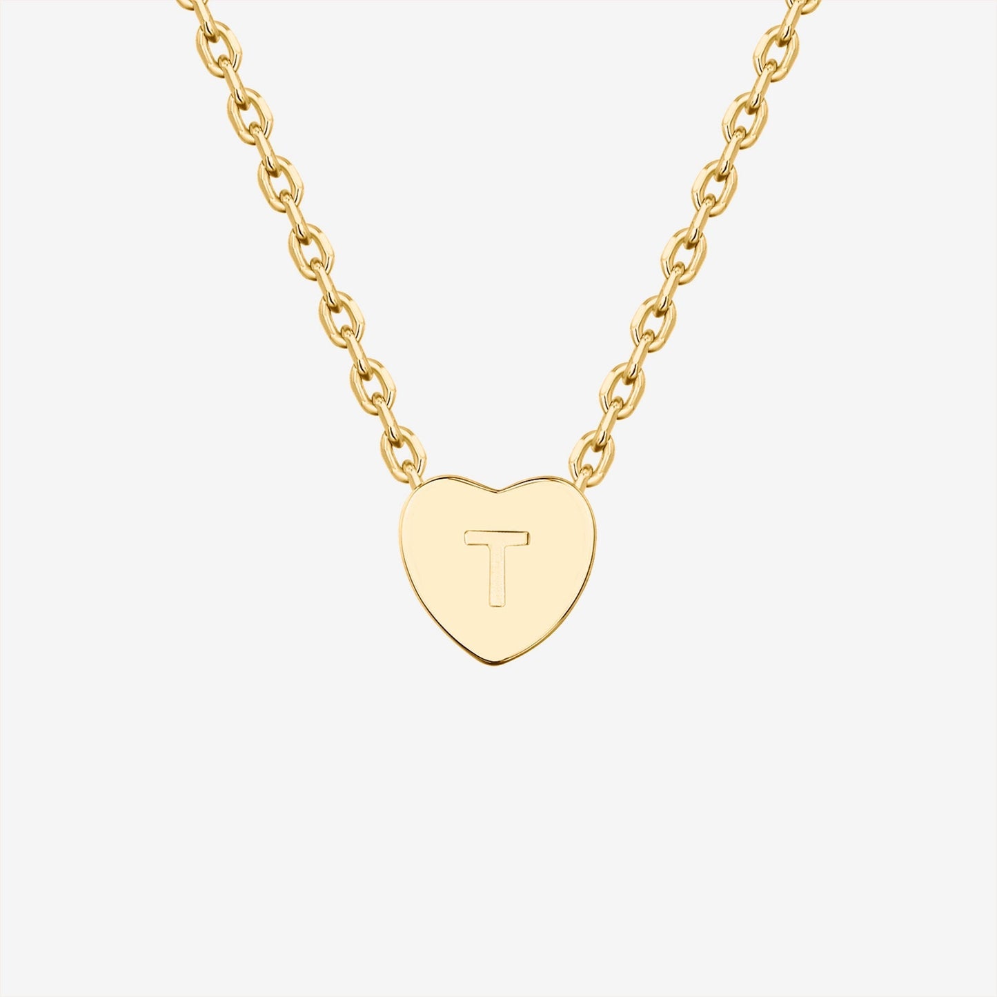 Dainty Heart Initial Necklace