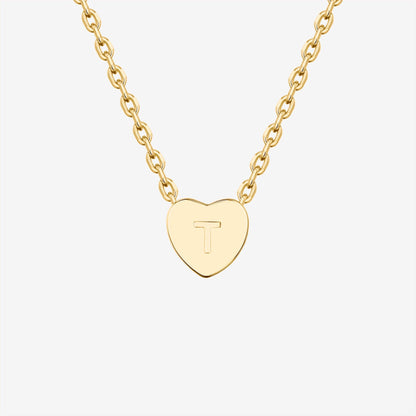 Dainty Heart Initial Necklace