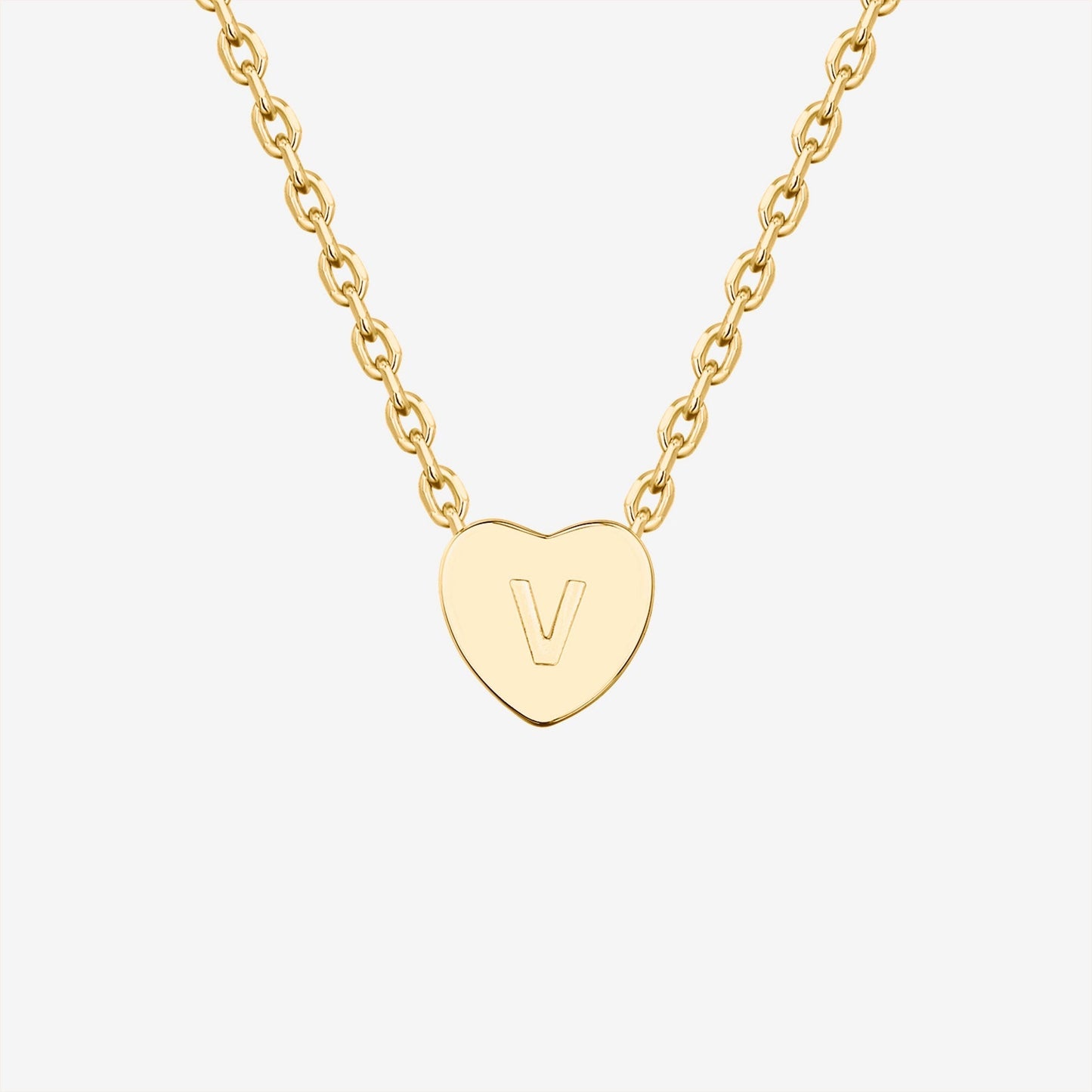 Dainty Heart Initial Necklace