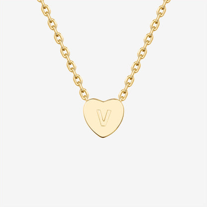 Dainty Heart Initial Necklace