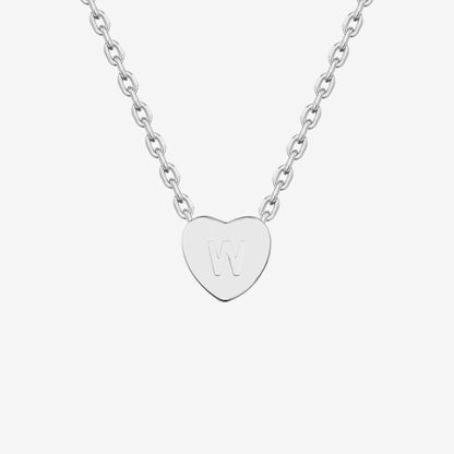 Dainty Heart Initial Necklace