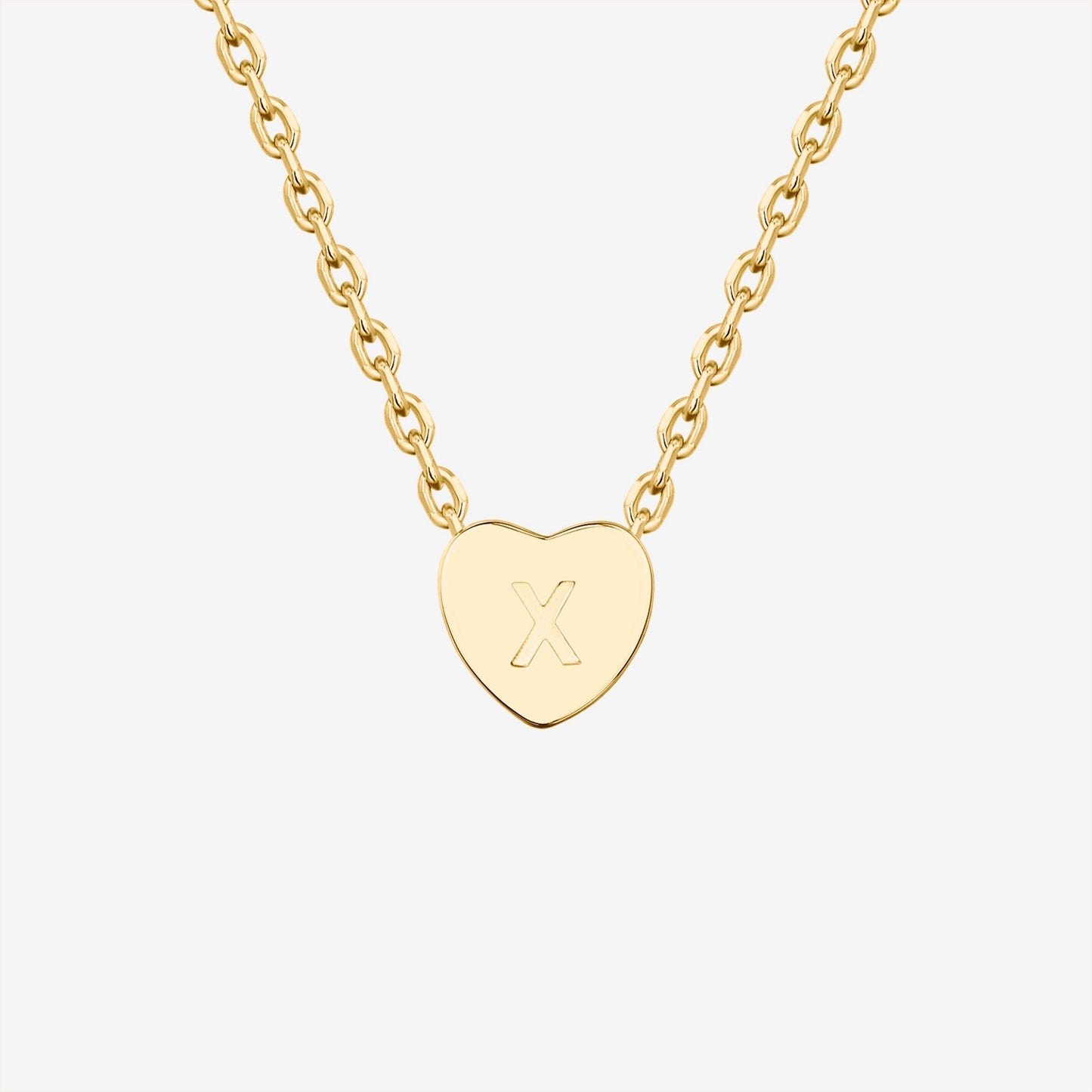 Dainty Heart Initial Necklace
