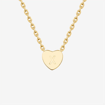 Dainty Heart Initial Necklace