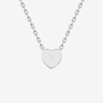 Dainty Heart Initial Necklace
