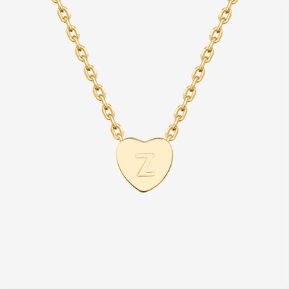 Dainty Heart Initial Necklace