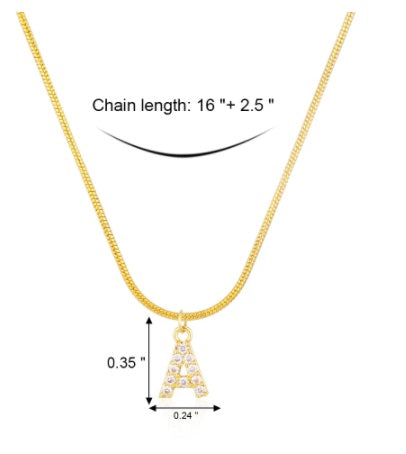 CZ Initial Snake Chain