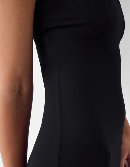 Bandeau neckline midi dress