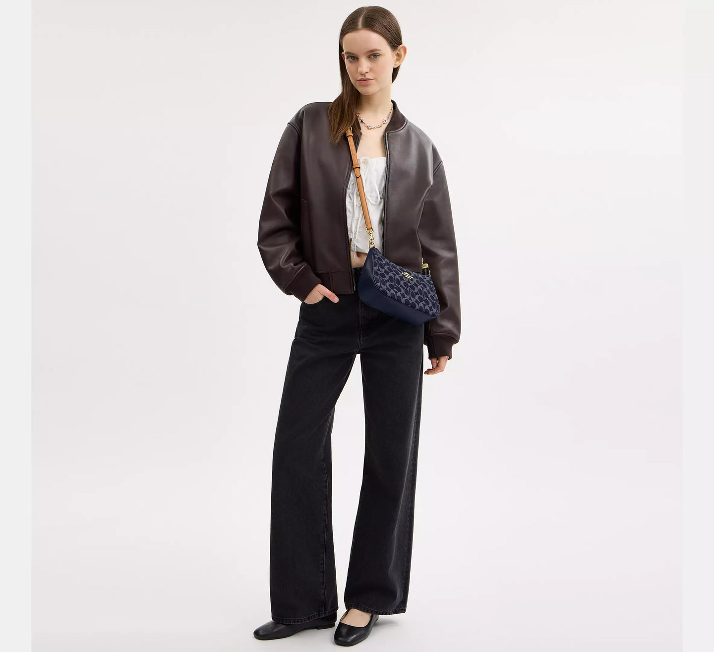 BLUE DENIM TERI SHOULDER BAG