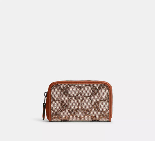 SIGNATURE CRYSTAL ZIP CARD CASE