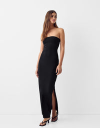 Bandeau neckline midi dress