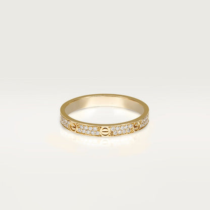 Aimee Thin Diamond Paved Love Ring 3mm