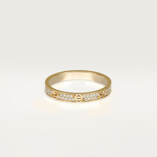 Aimee Thin Diamond Paved Love Ring 3mm